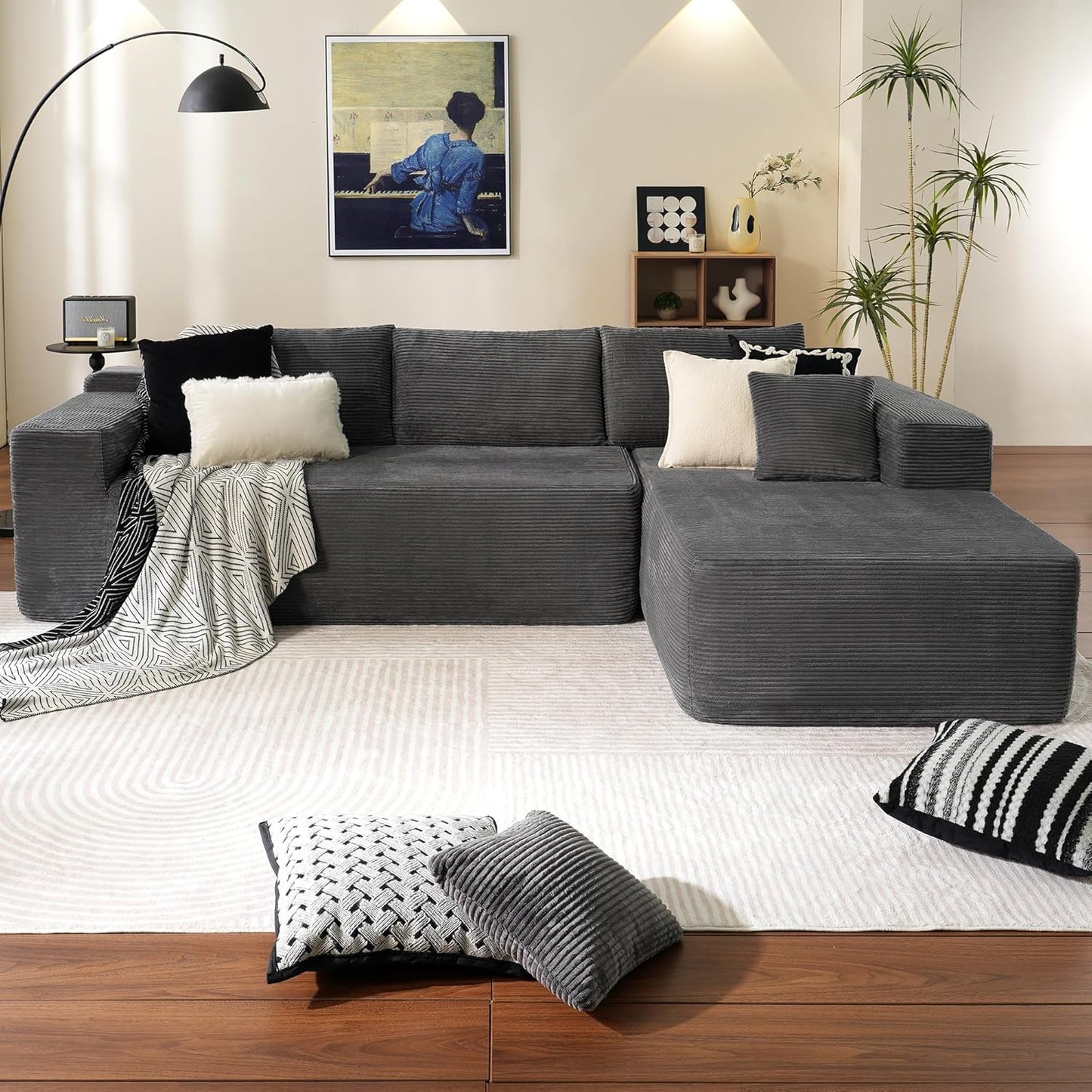 Plush comfortable and soft large sofa