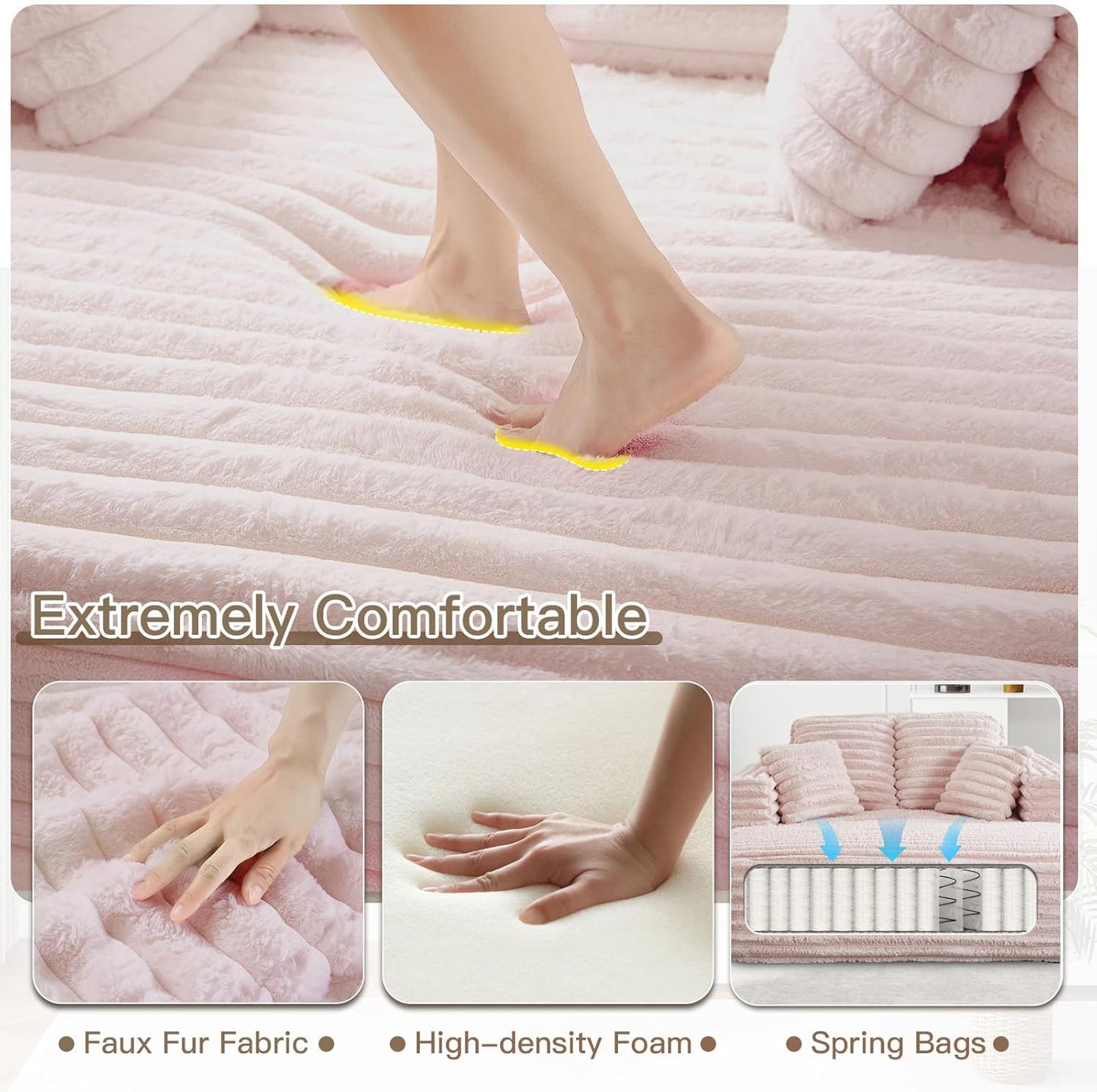 56"W Oversized Chaise Lounge Chair Indoor