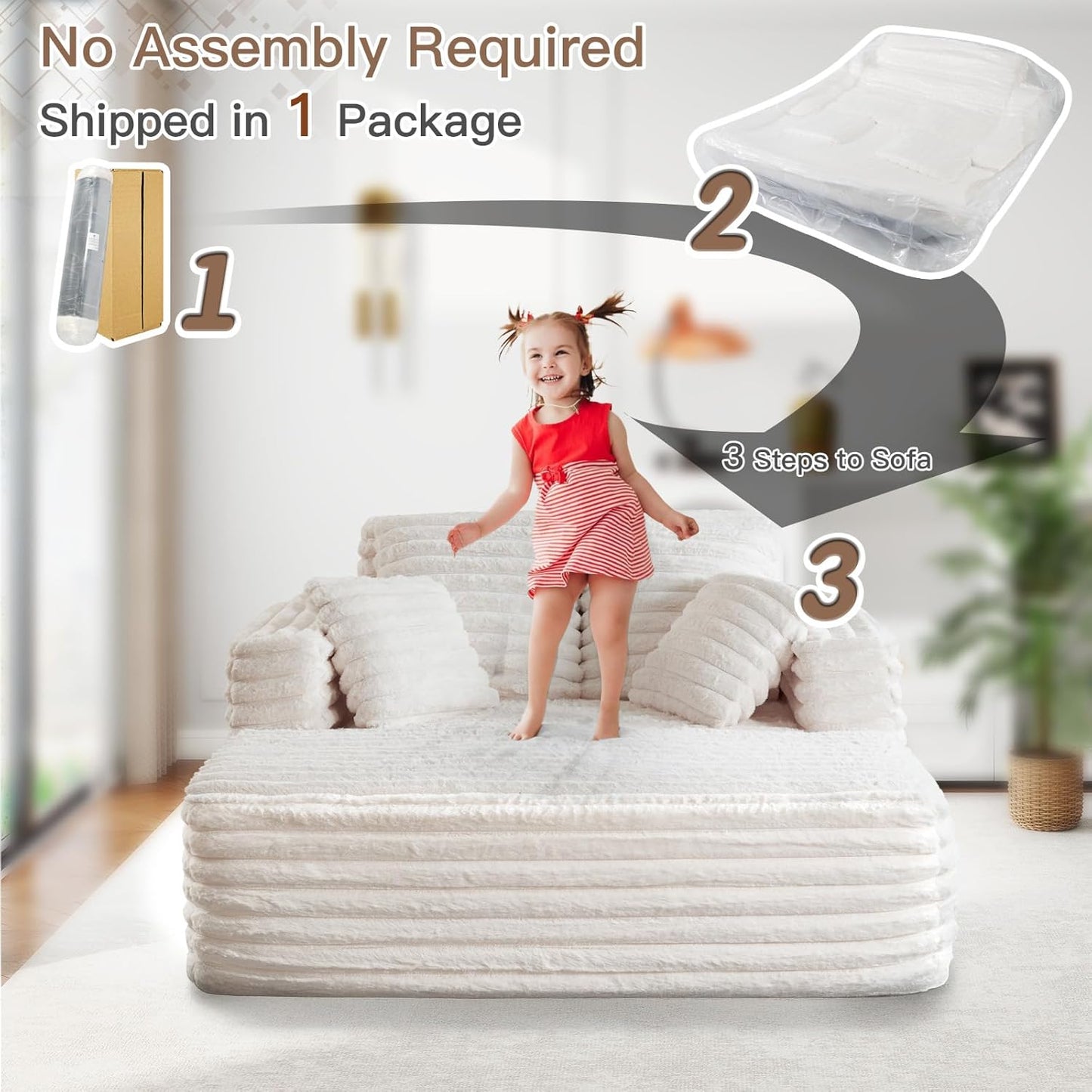 56"W Oversized Chaise Lounge Chair Indoor