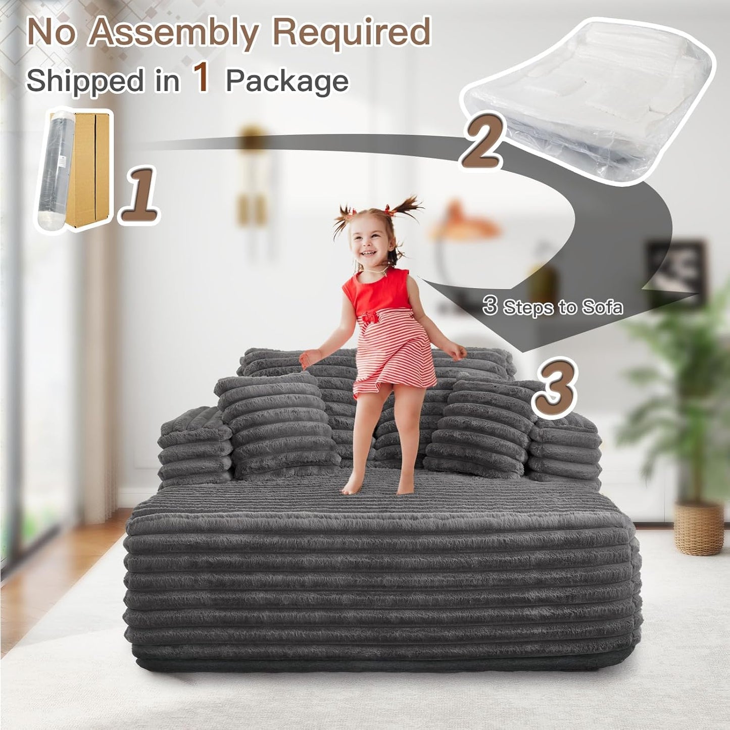 56"W Oversized Chaise Lounge Chair Indoor