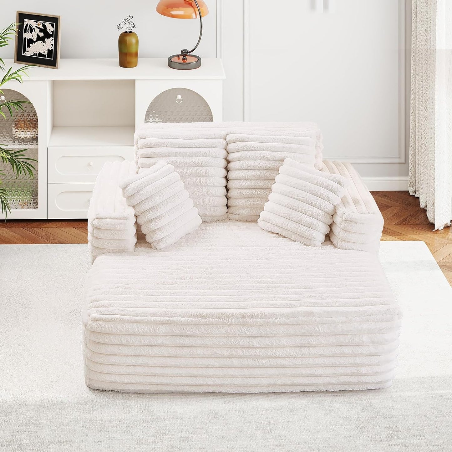 56"W Oversized Chaise Lounge Chair Indoor