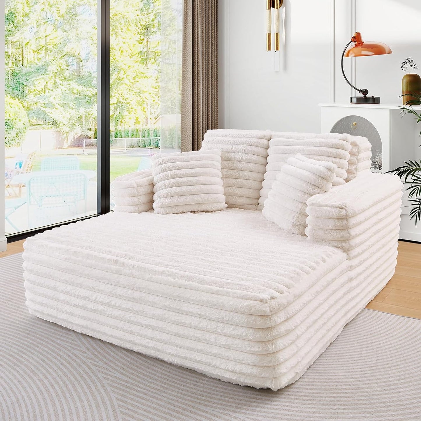 56"W Oversized Chaise Lounge Chair Indoor