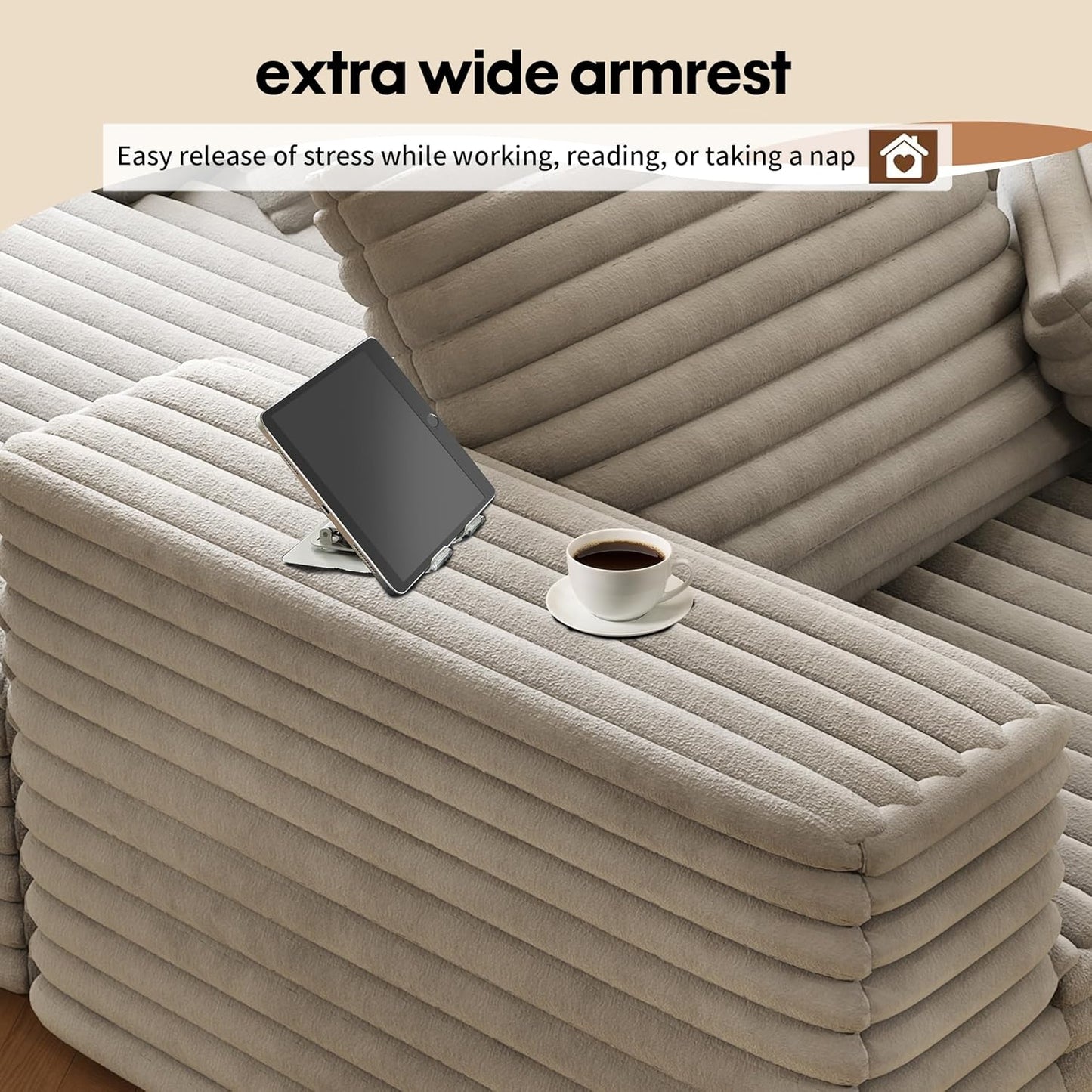 80” Oversized Double Lounge Chaise,Cloud Plush Sofa Bed