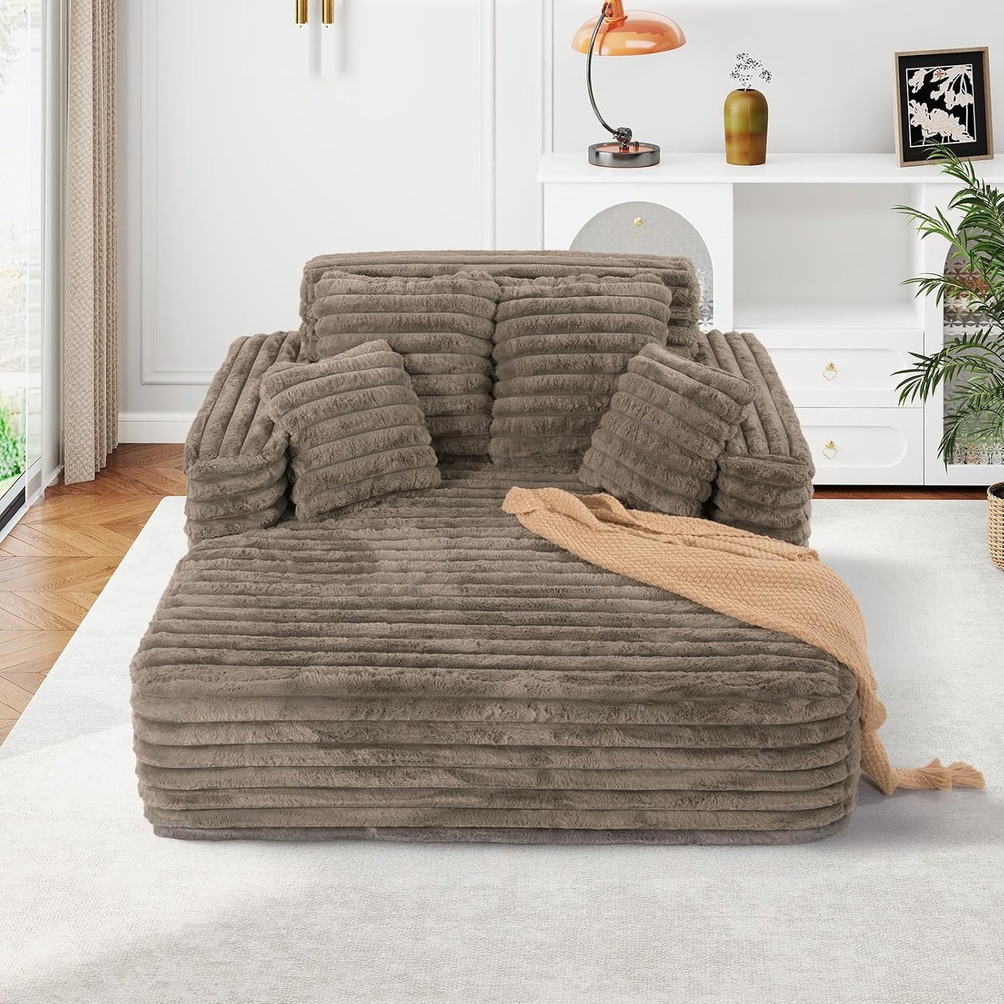 56"W Oversized Chaise Lounge Chair Indoor