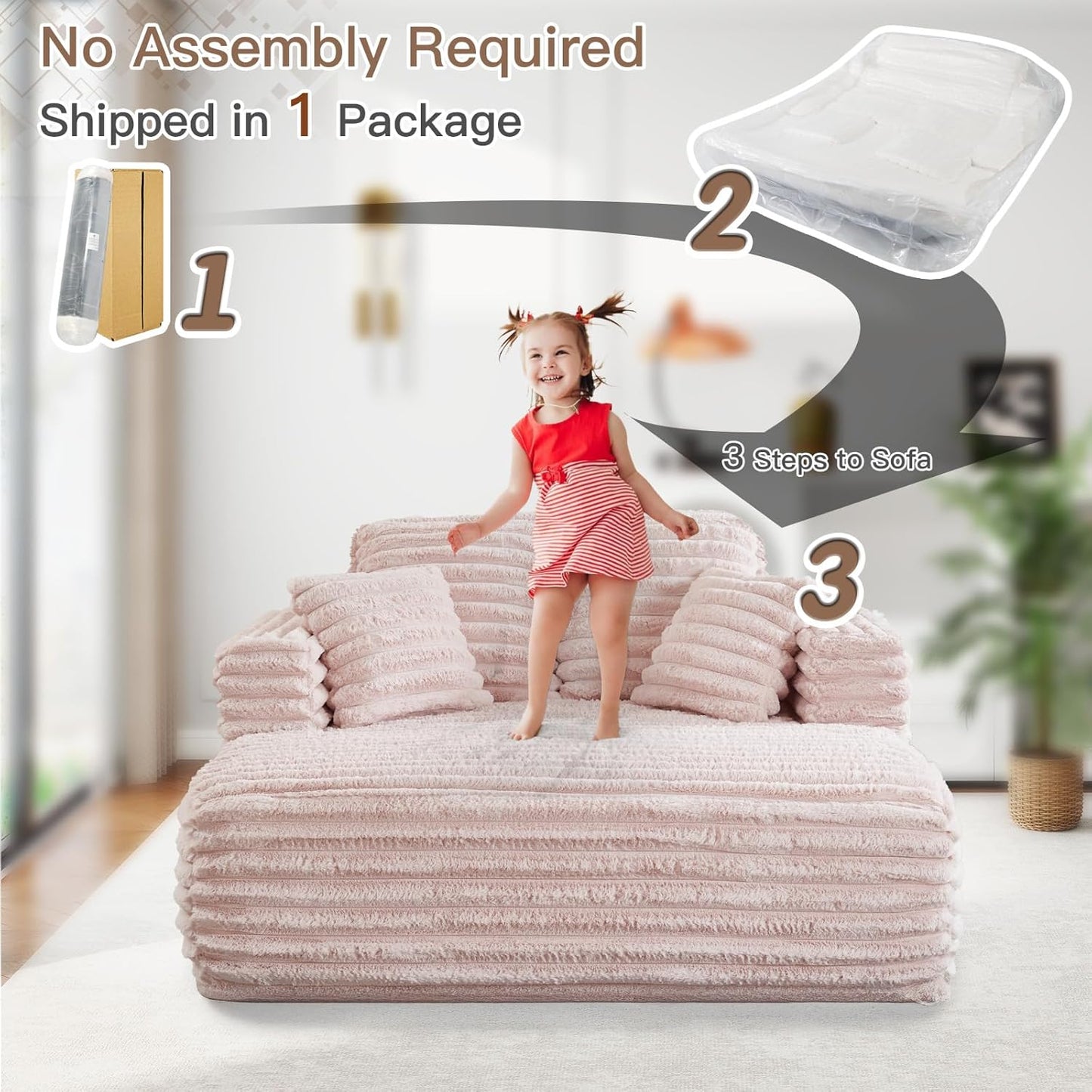 56"W Oversized Chaise Lounge Chair Indoor