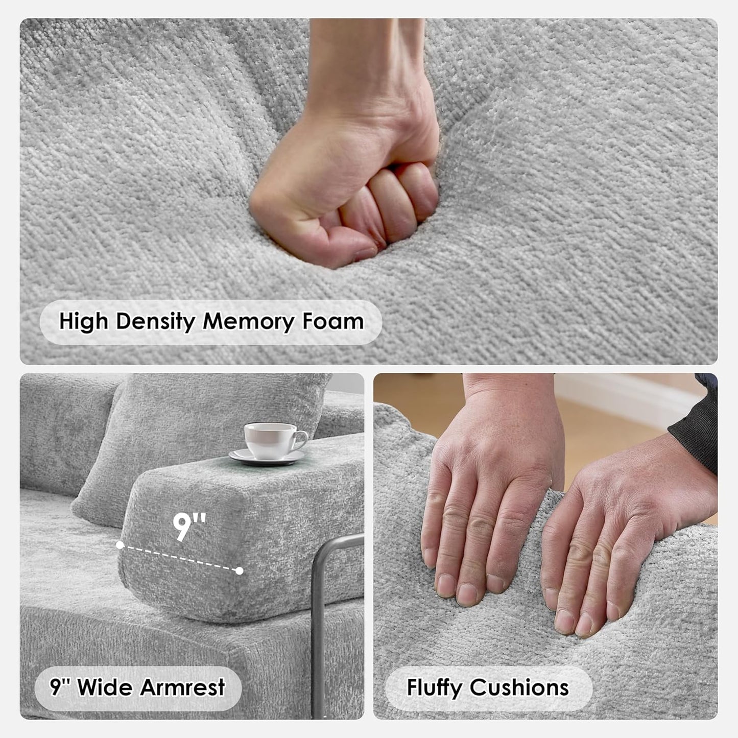 Convertible Sleeper Sofa Bed, 78.5" Corduroy Foldable Loveseat Sofa