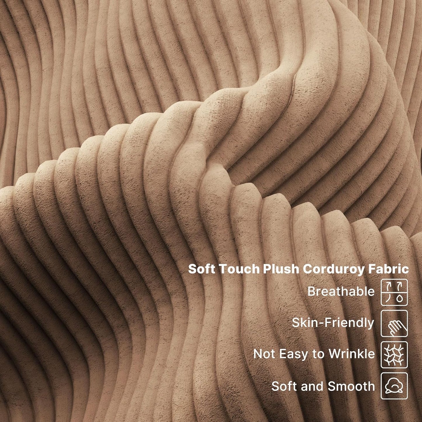 68'' Chaise Lounge Chair Indoor, Grey Plush Corduroy Cloud Couch