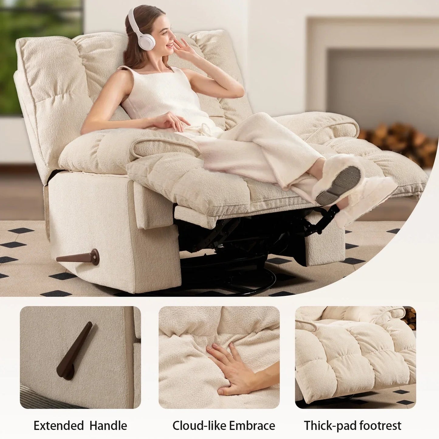 King Size Rocking Recliner Sofa