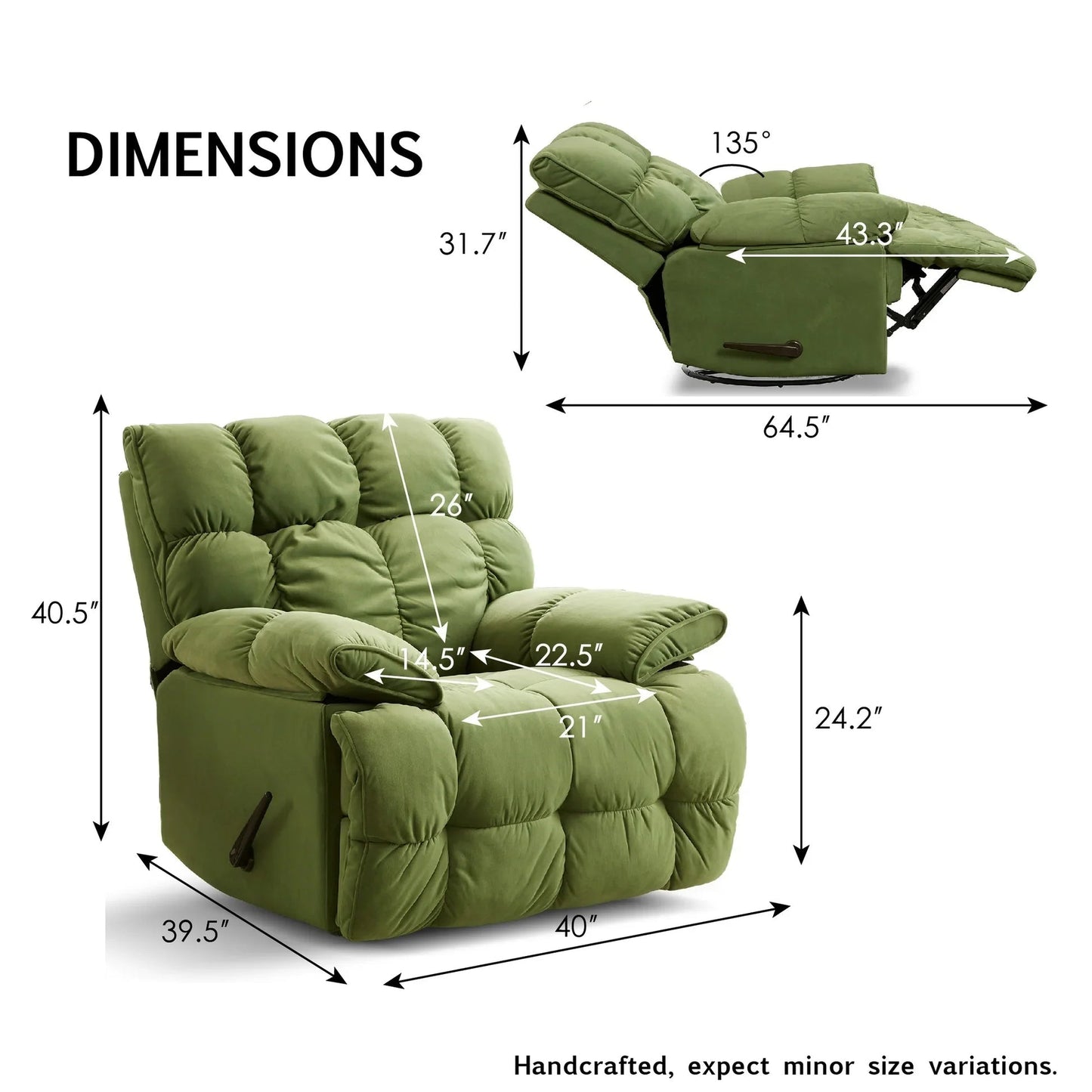 King Size Rocking Recliner Sofa